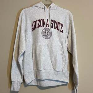 ASU Champion Reverse Weave Arizona State University Heather Gray Hoodie Sz Small